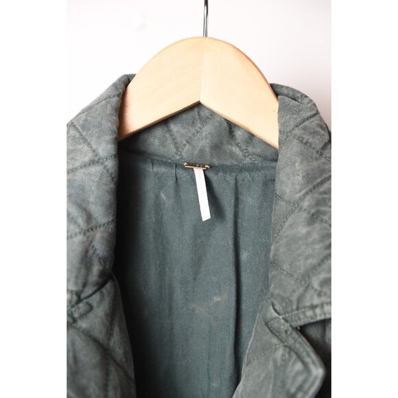 Free People Hunter Evergreen Quilted Barn Comfy Jacket small - Picture 5 of 14
